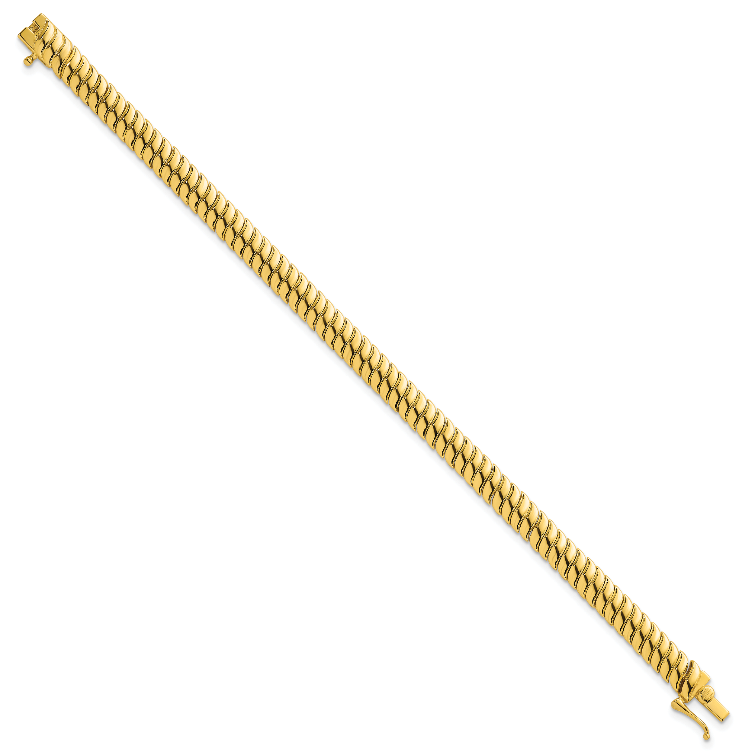 Sterling Silver Gold-Tone Polished Fancy 5.8mm S-Link 7 Inch Bracelet Secondary image