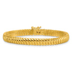 Sterling Silver Gold-Tone Polished Fancy 5.8mm S-Link 7 Inch Bracelet