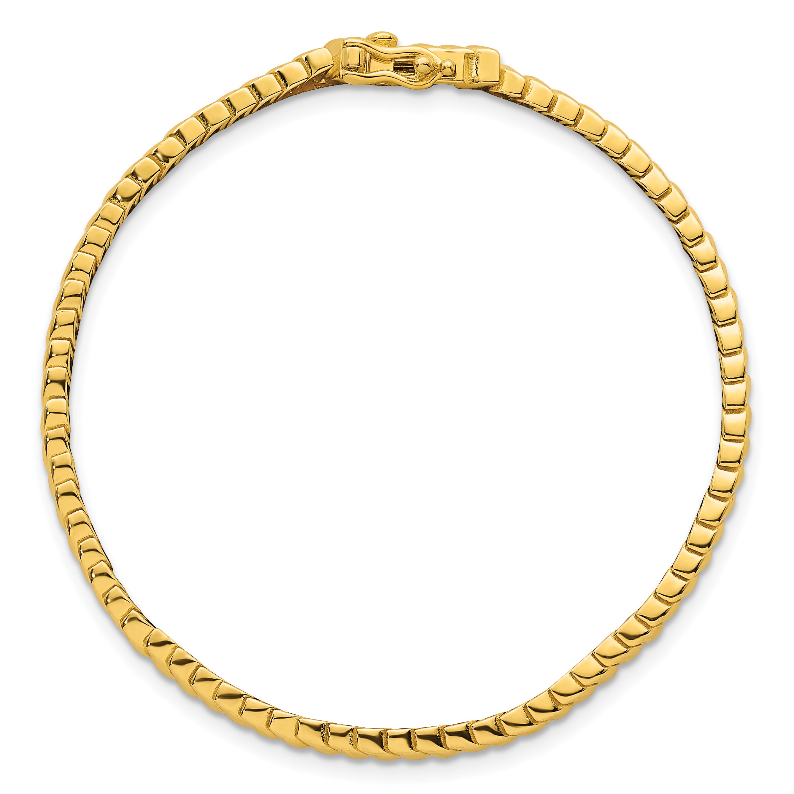 Sterling Silver Gold-Tone Polished Fancy 5.8mm S-Link 7 Inch Bracelet