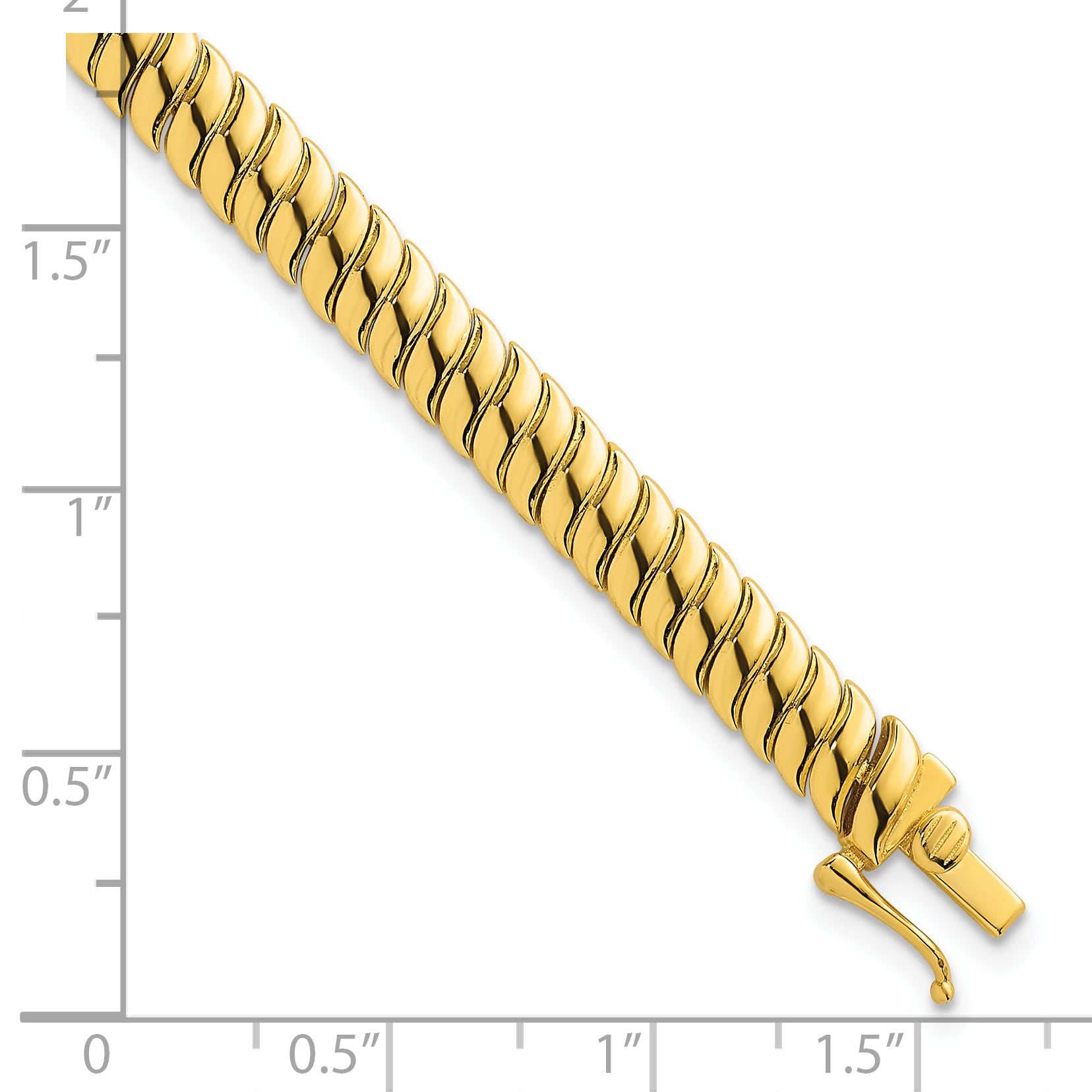 Sterling Silver Gold-Tone Polished Fancy 5.8mm S-Link 7 Inch Bracelet