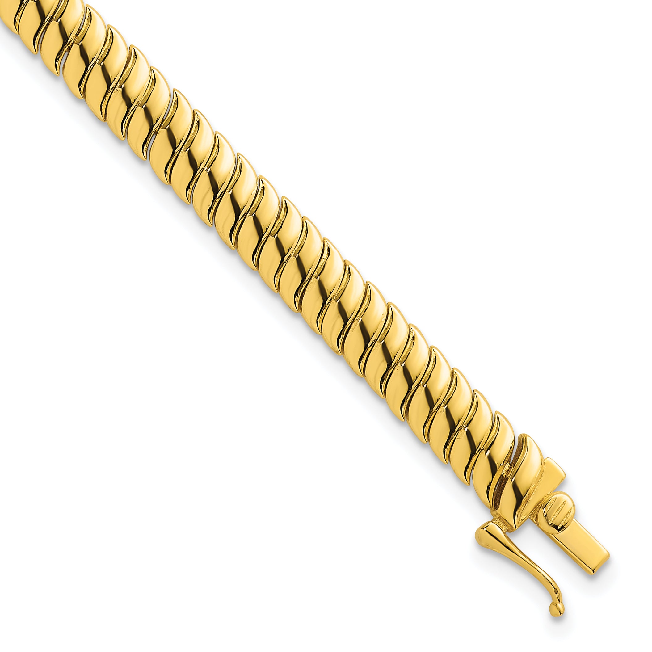 Sterling Silver Gold-Tone Polished Fancy 5.8mm S-Link 7 Inch Bracelet Main image