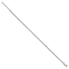 Sterling Silver Polished and Square Beaded 7 Inch with 1 Inch Extension Bracelet