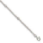Sterling Silver Polished and Textured Beaded 7.5 inch 5-Station Bracelet