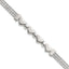 Sterling Silver Polished and Beaded 4-Hearts 7.25 Inch Bracelet
