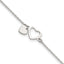 Sterling Silver Polished Double Heart 7 inch with 1 inch Extension Bracelet