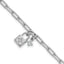 Sterling Silver Rhodium-plated Polished CZ and Lock 7 inch with 0.75 inch Extender Bracelet