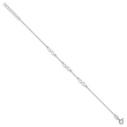 Sterling Silver Polished Infinity 7 inch with 1 inch Extension Bracelet