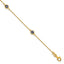 Sterling Silver Gold -tone Polished and Glass Evil Eye 7.25 inch Bracelet