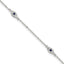 Sterling Silver Polished Blue and White CZ Evil Eye 7 Inch with 1 Inch Extension Bracelet