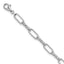 Sterling Silver Rhodium-plated Polished CZ and Paperclip Link 7 Inch with 1 Inch Extension Bracelet