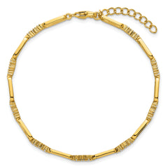 Sterling Silver Gold-tone Polished CZ and Paperclip Link 7 Inch with 1 Inch Extension Bracelet