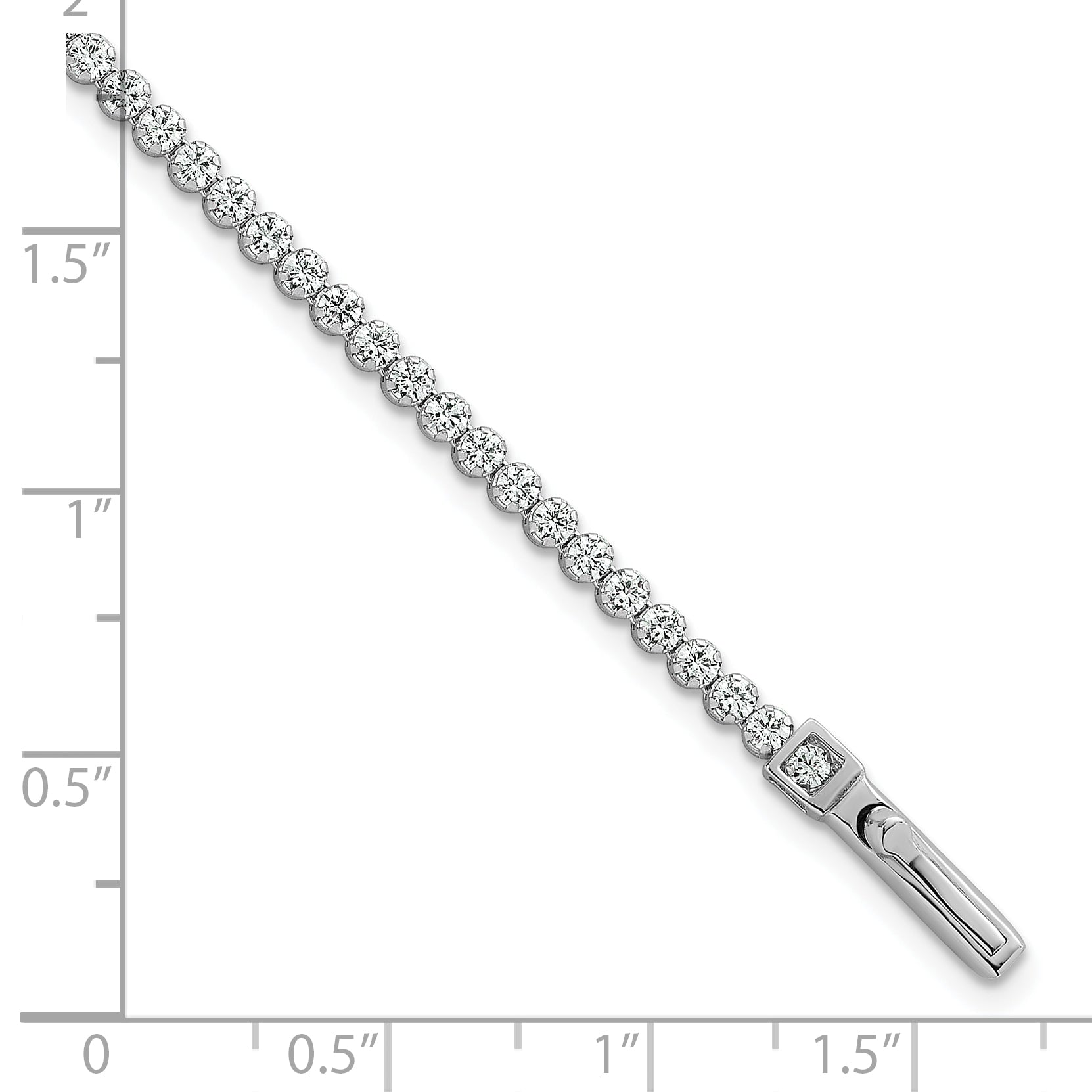 Sterling Silver Rhodium-plated Polished 2.5mm CZ 7.5 inch Tennis Bracelet