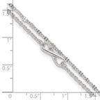 Sterling Silver Infinity Double Strand 9 inch Plus 1 inch Extender - Total 10 inch Anklet