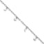 Sterling Silver Rhodium-plated Moon and Star 9 inch Plus 1 inch Extender - Total 10 inch Anklet