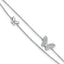 Sterling Silver Rhodium-plated CZ Butterflies 2-Strand 9 inch Plus 1 inch Extender - Total 10 inch Anklet