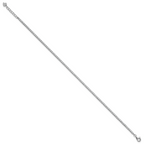 Sterling Silver Rhodium-plated 2mm CZ 9 inch Plus 0.75 inch Extender  - Total 9.75inch Anklet
