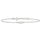 Sterling Silver Freshwater Cultured Pearl 9 inch Plus 1 inch Extender - Total 10 inch Anklet