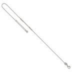 Sterling Silver Beaded and Bar 9 inch Plus 1 inch Extender - Total 10 inch Anklet