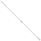Sterling Silver Rhodium-plated Knot 9 inch Plus 1 inch Extender - Total 10 inch Anklet