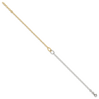 Sterling Silver Gold-tone Oval Link 9 inch Plus 1 inch Extender - Total 10 inch Anklet