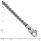 Sterling Silver Antiqued Brushed 4.00mm Fancy Box Link 7.75 inch Bracelet