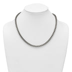 Sterling Silver Antiqued Brushed 5.00mm Fancy Box Link 19.75 inch Necklace