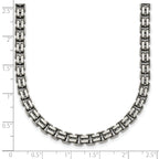 Sterling Silver Antiqued Brushed 5.00mm Fancy Box Link 19.75 inch Necklace