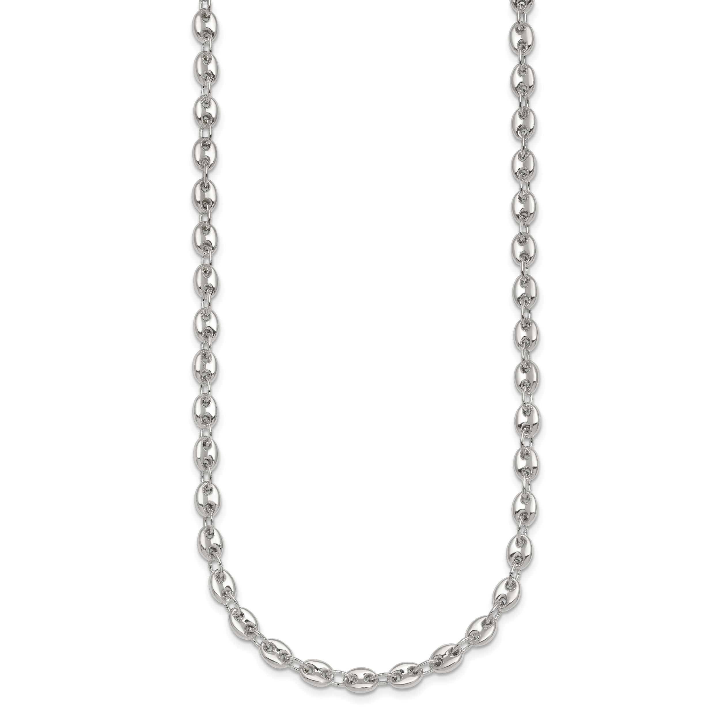 Sterling Silver Polished 4.8mm Puffed Mariner/Anchor Link 18 Inch Necklace Secondary image