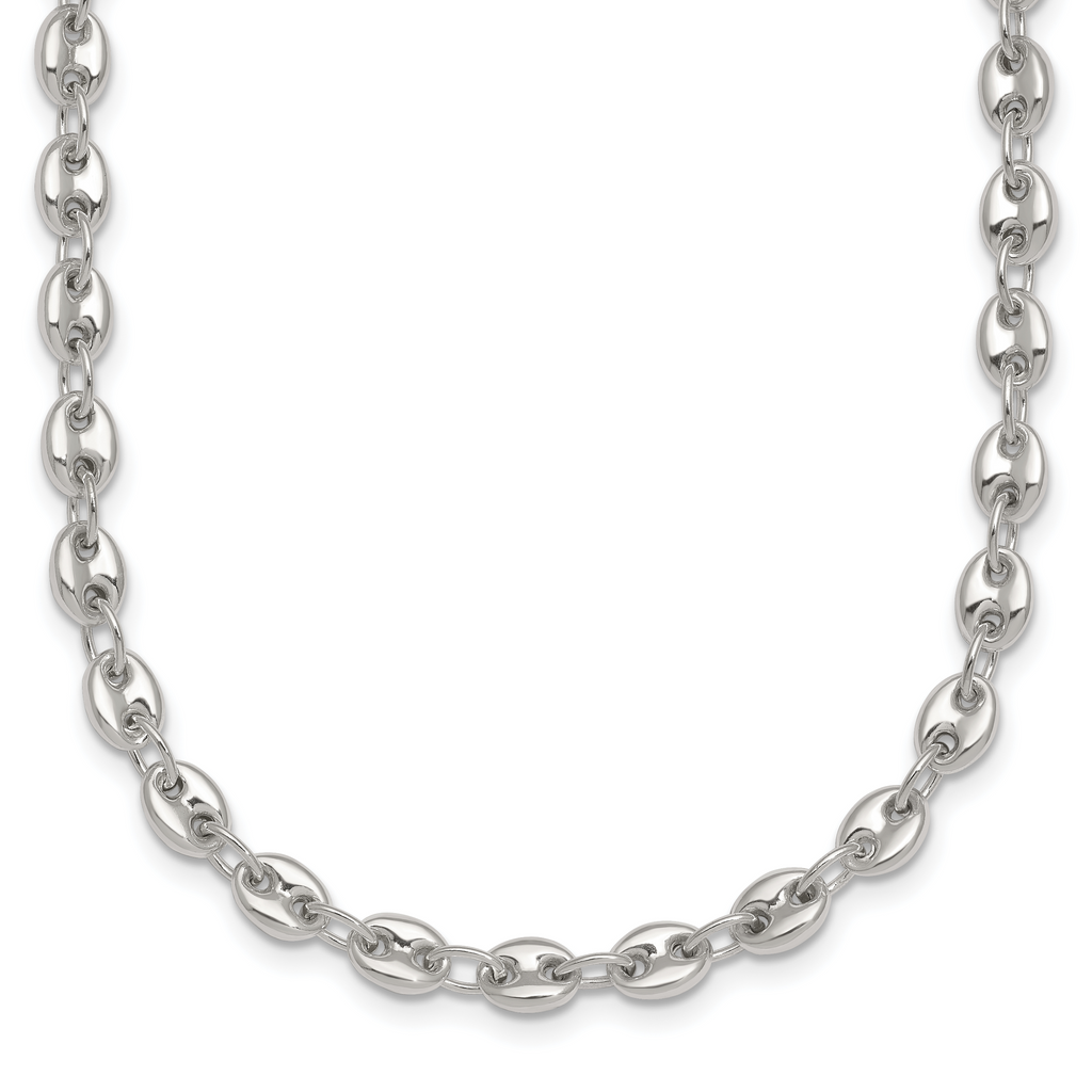 Sterling Silver Polished 4.8mm Puffed Mariner/Anchor Link 18 Inch Necklace