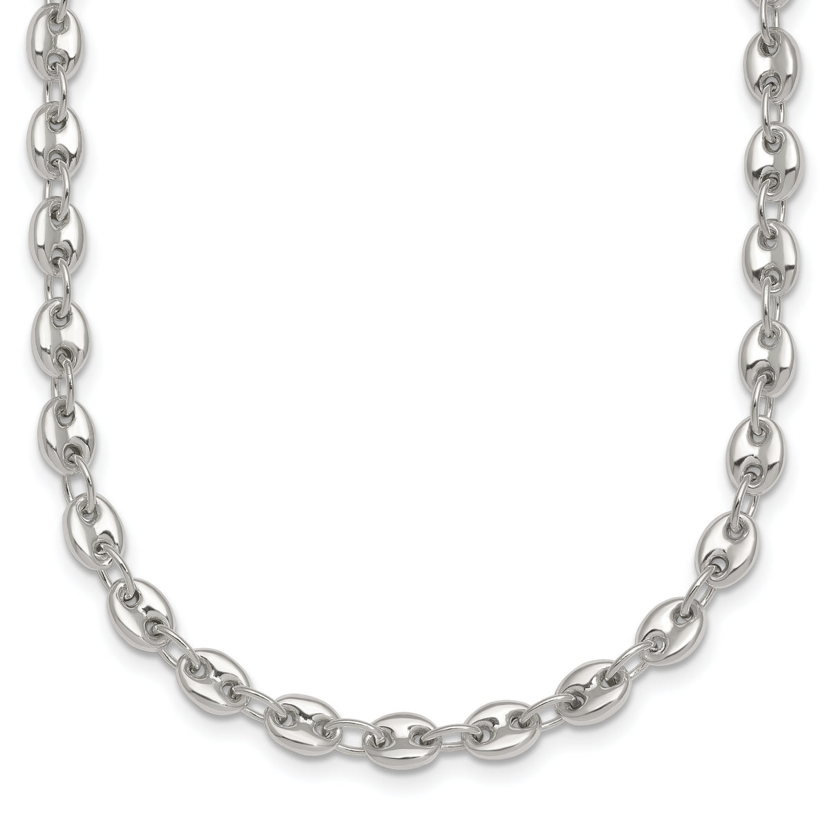 Sterling Silver Polished 4.8mm Puffed Mariner/Anchor Link 18 Inch Necklace