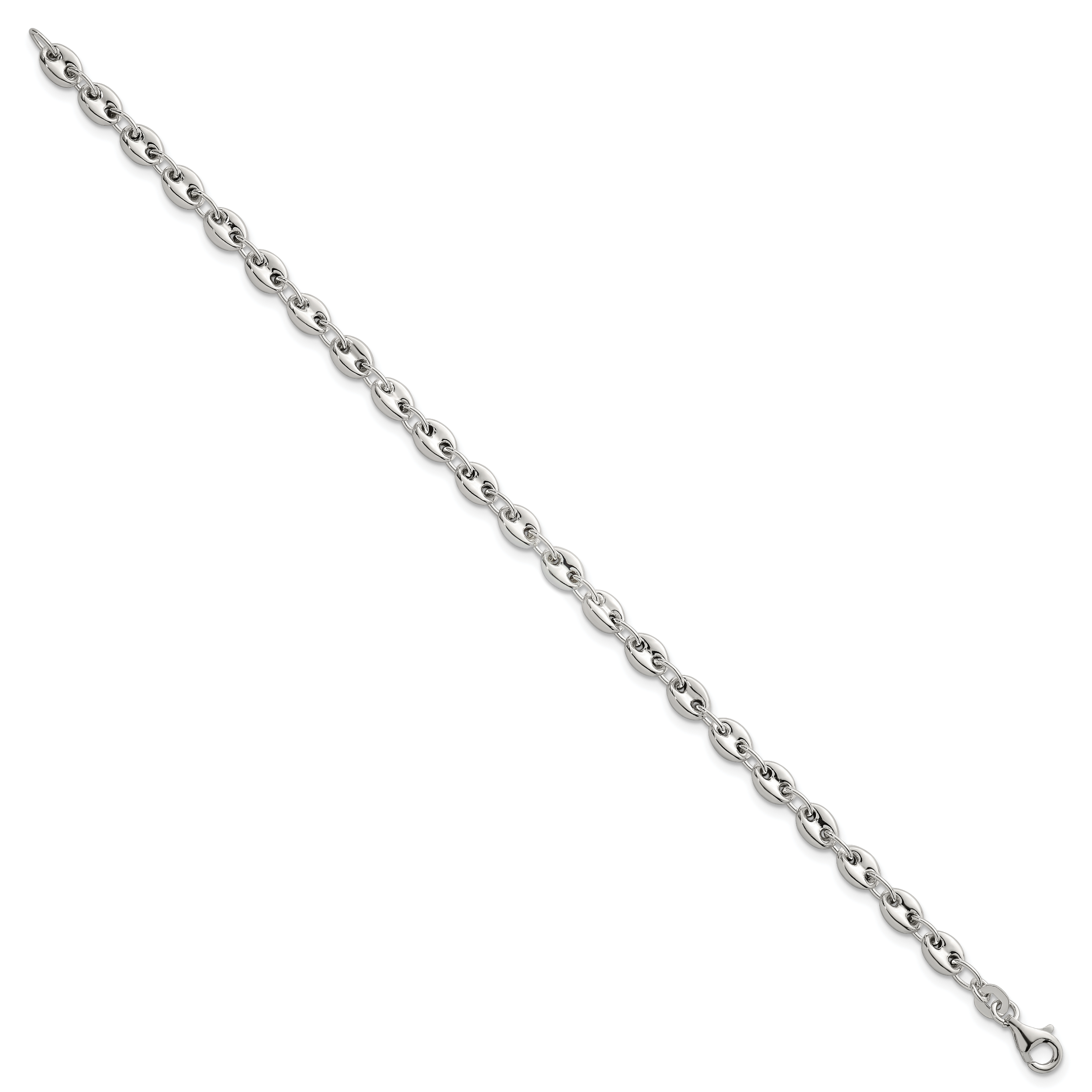 Sterling Silver Polished 4.8mm Puffed Mariner/Anchor Link 7.5 Inch Bracelet