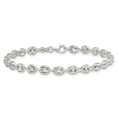 Sterling Silver Polished 4.8mm Puffed Mariner/Anchor Link 7.5 Inch Bracelet