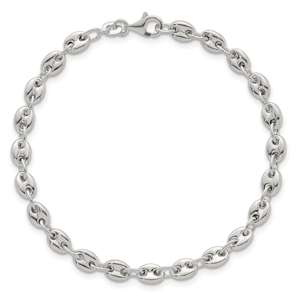 Sterling Silver Polished 4.8mm Puffed Mariner/Anchor Link 7.5 Inch Bracelet