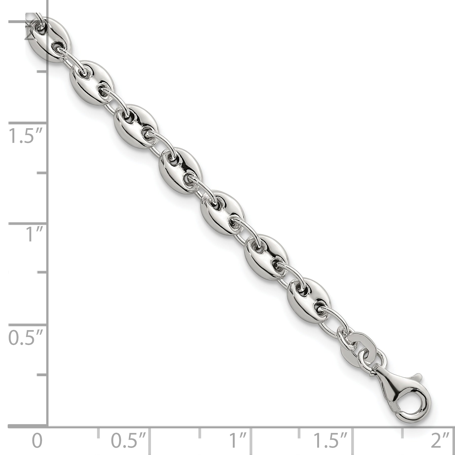 Sterling Silver Polished 4.8mm Puffed Mariner/Anchor Link 7.5 Inch Bracelet
