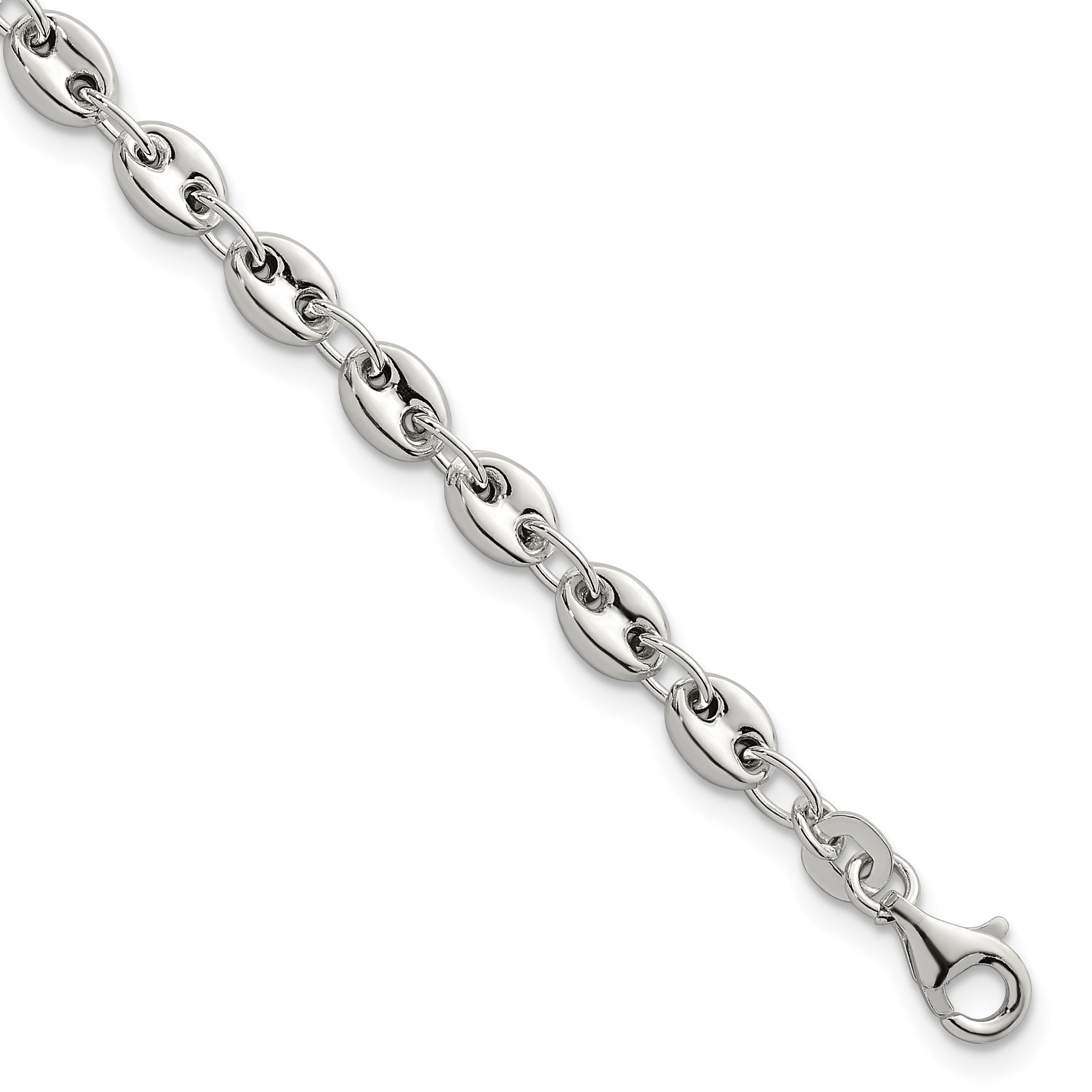 Sterling Silver Polished 4.8mm Puffed Mariner/Anchor Link 7.5 Inch Bracelet Main image