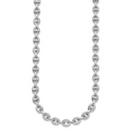 Sterling Silver Rhodium-plated Polished 7mm Puffed Mariner Link 18 inch Necklace