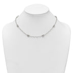 Sterling Silver Puffed Anchor/Mariner Link and Chain 7-Station 17 inch with 1.5 inch Extension Necklace