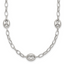 Sterling Silver Puffed Anchor/Mariner Link and Chain 7-Station 17 inch with 1.5 inch Extension Necklace
