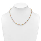 Sterling Silver Rose-tone and Gold-tone Polished 4.0mm Figaro Rope 18 Inch Necklace