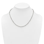 Sterling Silver Polished 4.0mm Figaro Rope 18 Inch Necklace