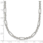Sterling Silver Polished 4.0mm Figaro Rope 18 Inch Necklace