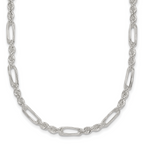 Sterling Silver Polished 4.0mm Figaro Rope 18 Inch Necklace