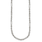 Sterling Silver Polished Textured 4.5mm Figaro Rope 18 inch Necklace