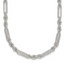 Sterling Silver Polished Textured 4.5mm Figaro Rope 18 inch Necklace