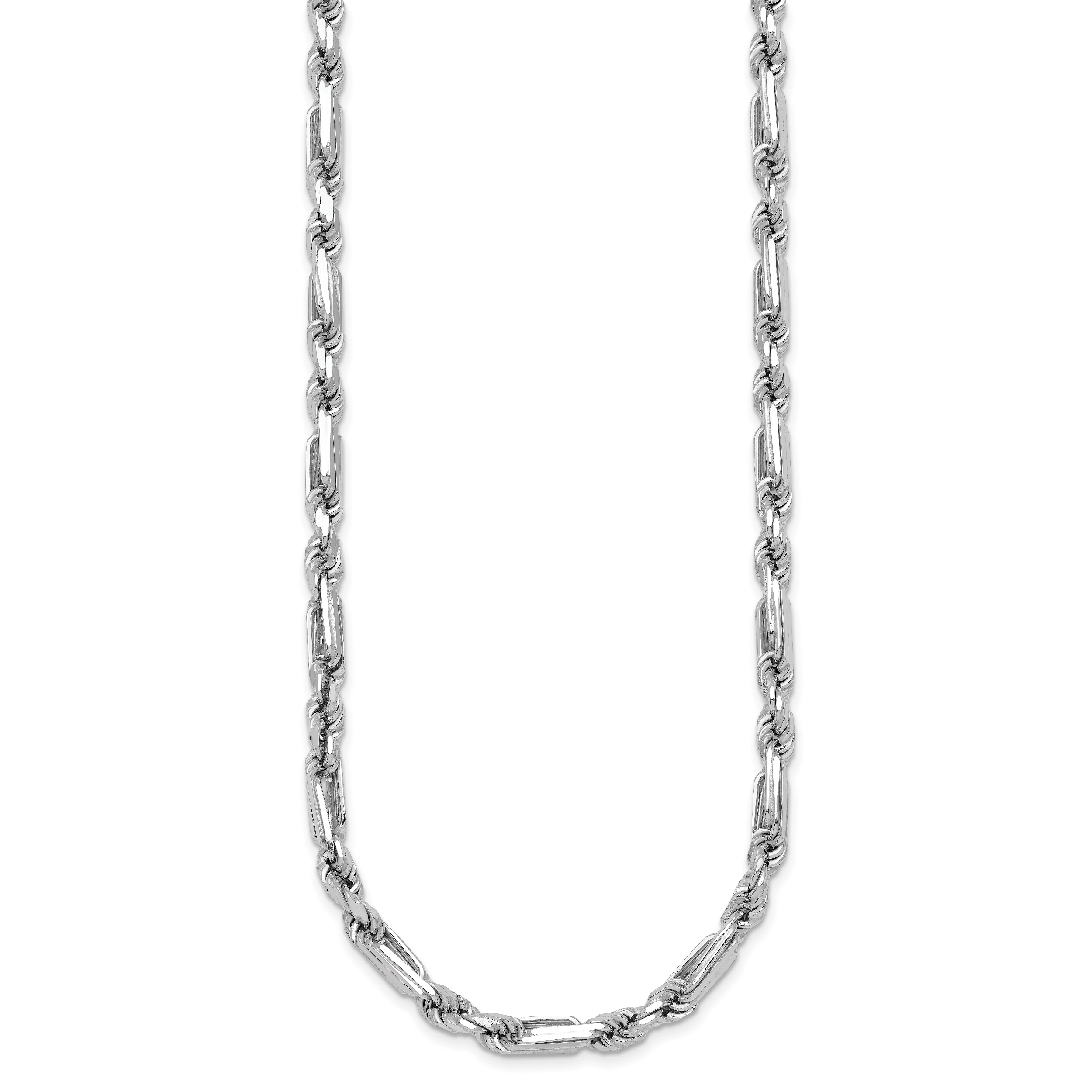 Sterling Silver Rhodium-plated Polished 4.75mm Figaro Rope Chain 19.75 inch Necklace Secondary image