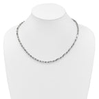 Sterling Silver Rhodium-plated Polished 4.75mm Figaro Rope Chain 19.75 inch Necklace