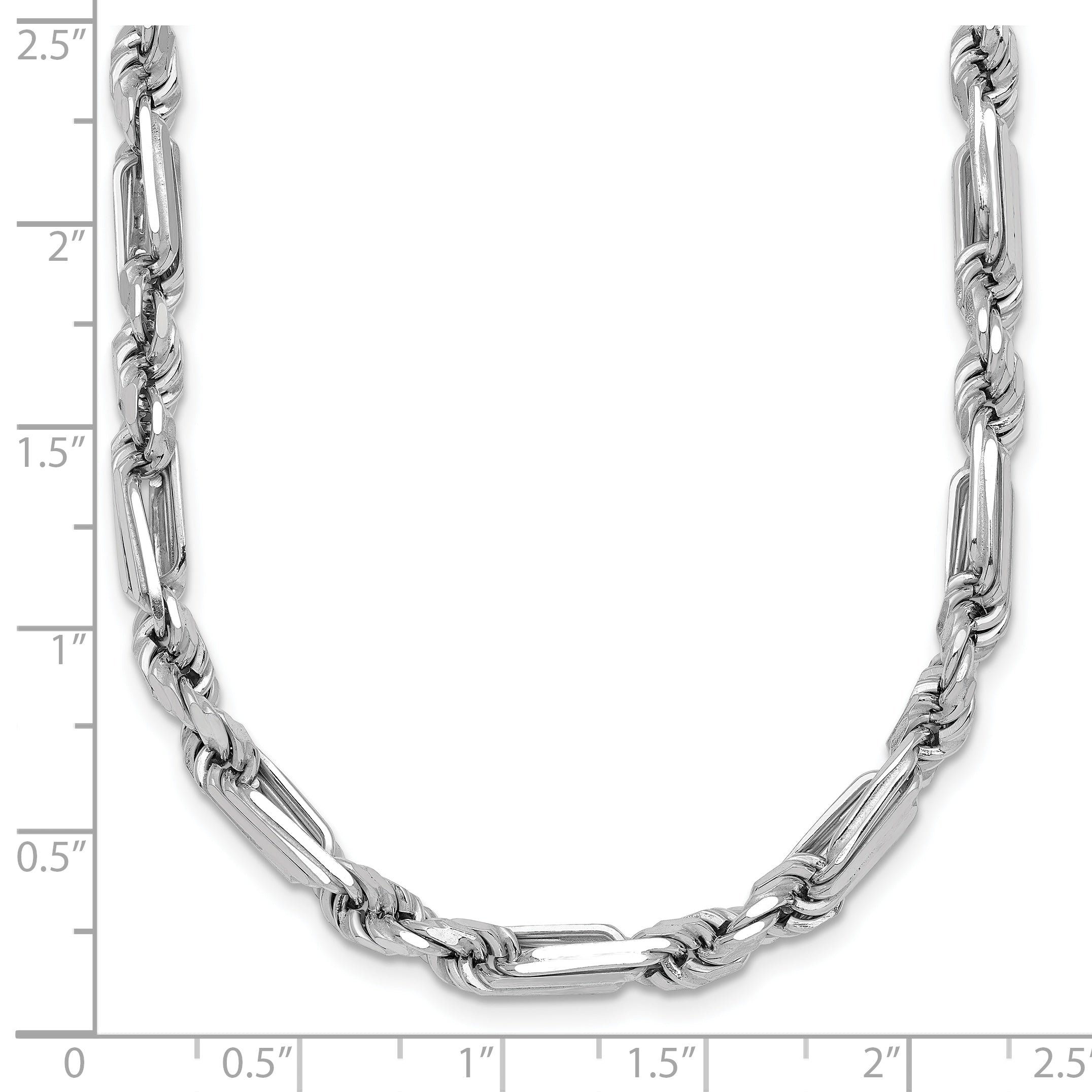 Sterling Silver Rhodium-plated Polished 4.75mm Figaro Rope Chain 19.75 inch Necklace