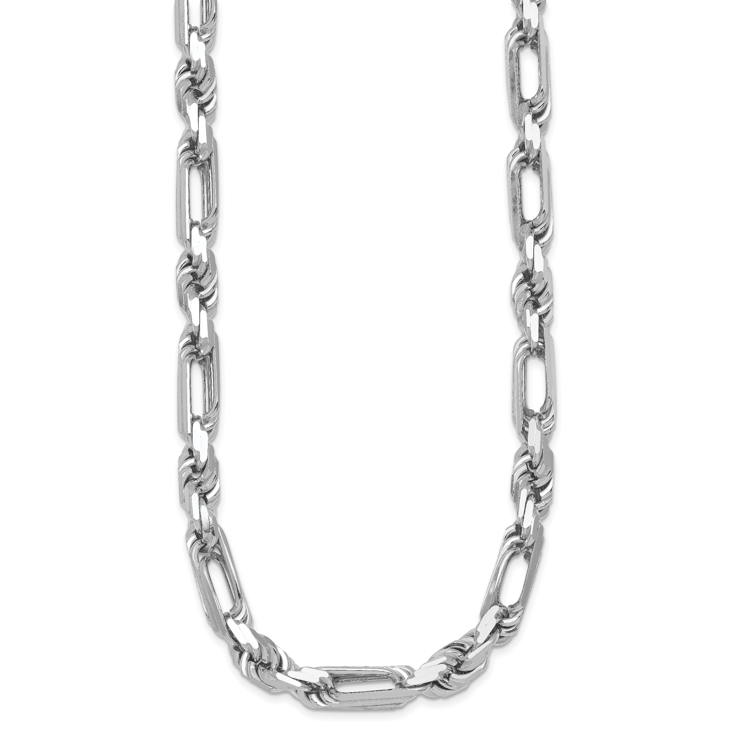 Sterling Silver Rhodium-plated Polished 8.00mm Figaro Rope Chain 20 inch Necklace Secondary image