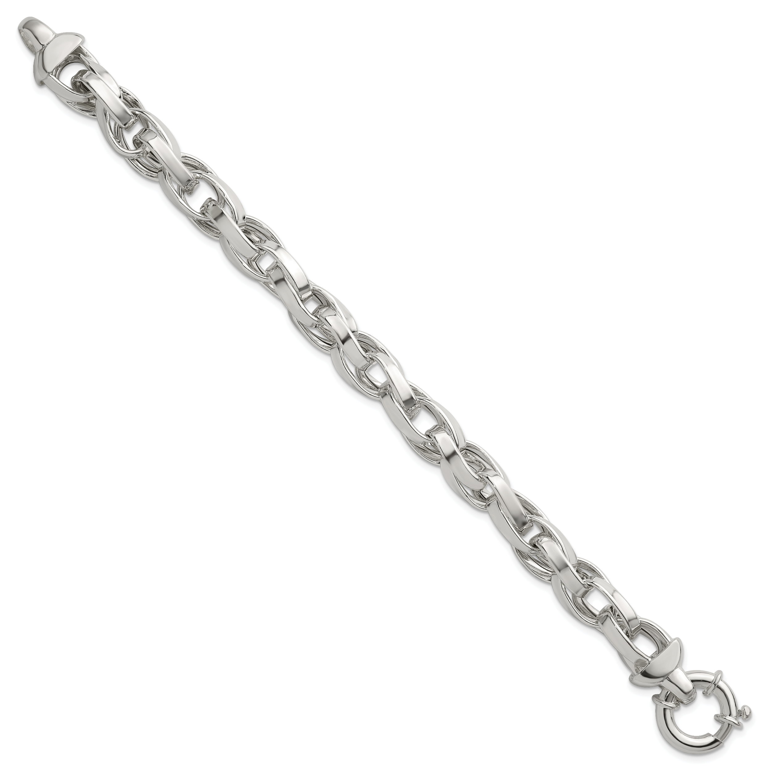 Sterling Silver Polished Double Twisted Link 7.75 inch Bracelet Secondary image