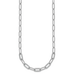 Sterling Silver Rhodium-plated Polished Fancy CZ Paperclip Chain 18 Inch Necklace